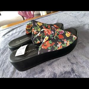 Floral Platform Sandals